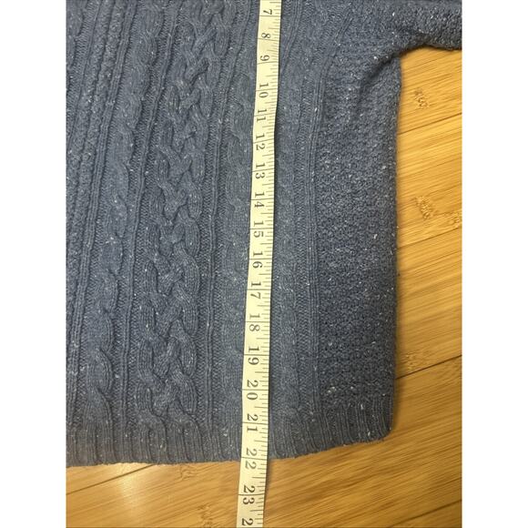 Woman’s Silk & Wool Blue Zip Up Cardigan Preppy Grandpa Grunge Sz M - Picture 7 of 8